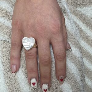 Elegant Heart Mother of Pearl Ring